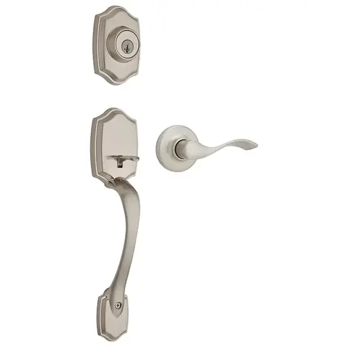Weiser GLC9471BDH/BLM 15 Brentwood x Belmont Series Single-Lock Handleset, 3 Grade, Keyed Key, Satin Nickel, K Keyway