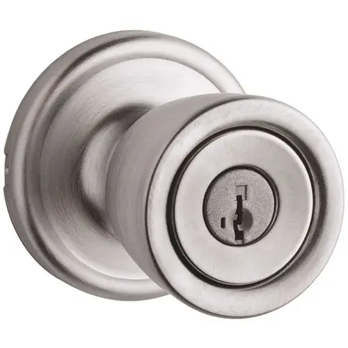 Kwikset 750A 26D SMT 6AL RCS Abbey Satin Chrome Vestibule Entry Door Knob Featuring SmartKey Security