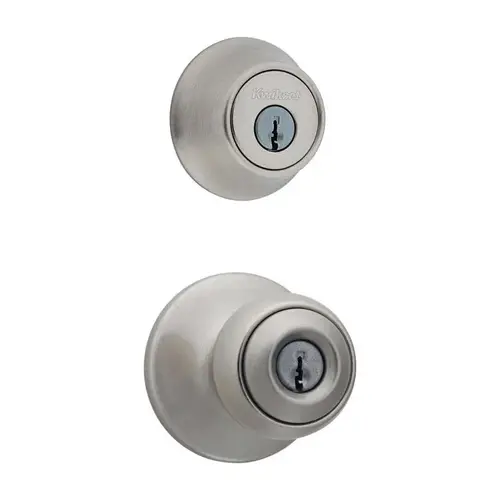 Kwikset 96900-320 Entry Lock and Single Cylinder Deadbolt Polo Satin Nickel 1-3/4" Satin Nickel