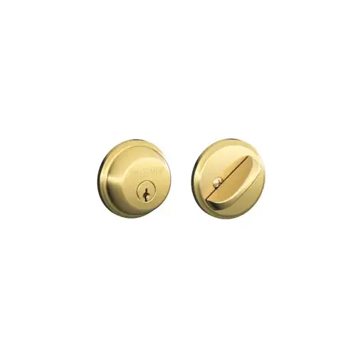 Schlage Residential B60NV505 KA4 B60NG605 1-Cyl Deadbolt K4 - Polished Brass