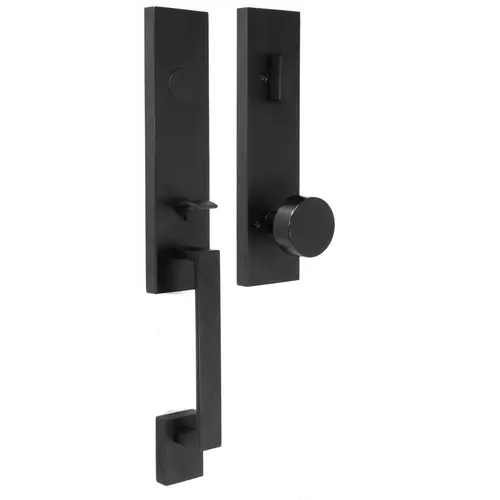 Weslock 02875-2420020  Leighton Dummy Handle set with Mesa Knob Trim Matte Black Finish