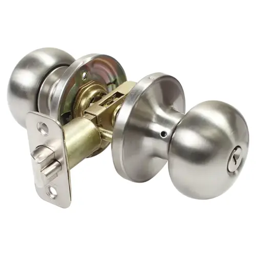 Cal Royal BER00-15 RES TUBULAR PLYMOUTH KNOB ENT Satin nickel