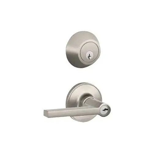 Dexter JC60VSOL619 Deadbolt Lock Combo, Grade 3 Grade, Lever Handle, Keyed Key, Satin Nickel, 2-3/8, 2-3/4 in Backset