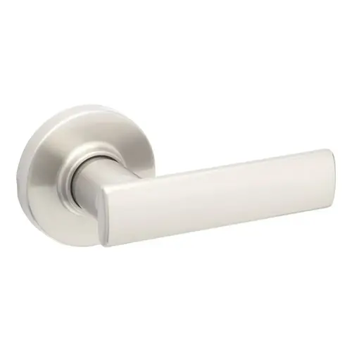 Kwikset 200BRNLRDT-15 Breton Lever with Round Rose Passage Door Lock with 6AL Latch and RCS Strike Satin Nickel Finish