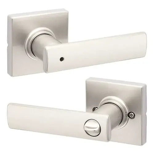 Kwikset 300BRNL-SQT-15-6AL-RCS Breton Privacy Lever Satin Nickel