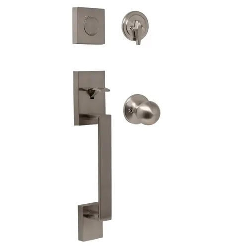 Weslock 02845-NGN0020  Bailey Dummy Handle set with Hudson Knob Satin Nickel Finish
