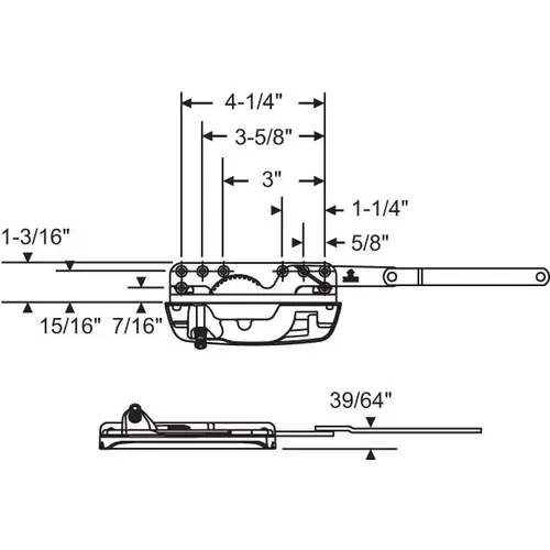 Brixwell 36-371en Dyad Casement Operator white Truth Left Hand handle And Cover Sold Seperate