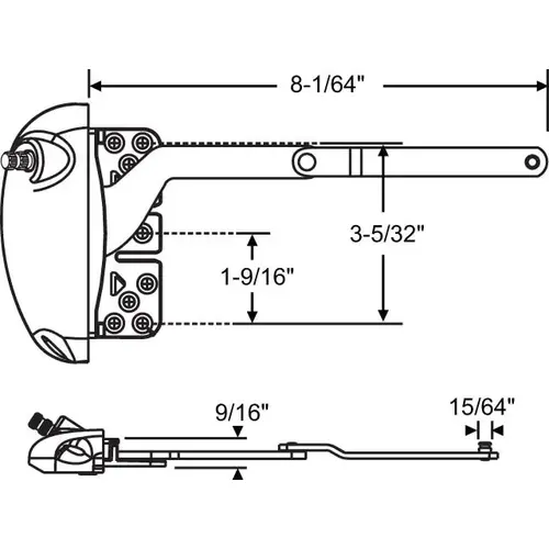 Brixwell 36-508W-xd X Drive Casement Operator for Vinyl Window White split Arm Inverted handle Sold Separate