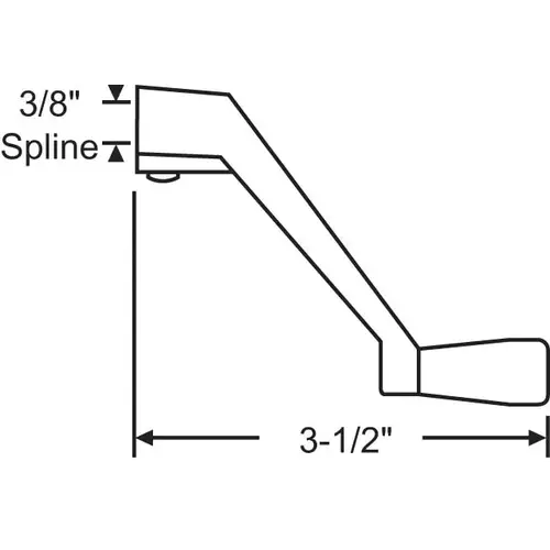 Brixwell 37-212w Crank Handle White 3/8in Spline