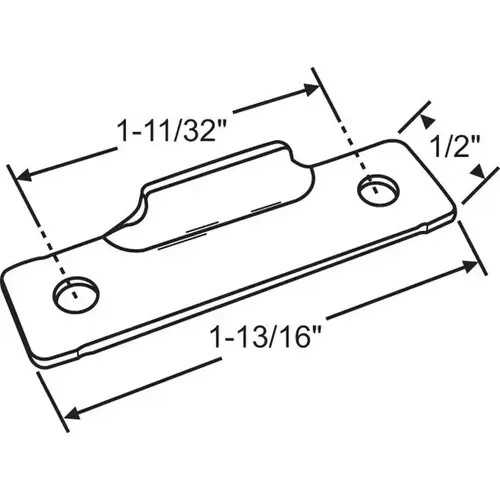 Brixwell 39-303 Concealed Snubber E-Gard Finish 1-11/32in Hole To Hole 1-13/16in Length