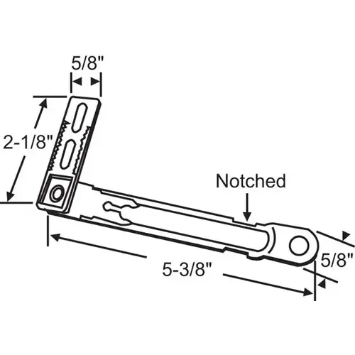 Brixwell 39-497 Die Cast Bracket With Arm stainless Steel Connect Arm notched Out