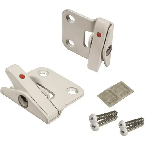 Brixwell 50-1364sbw-XCP2 Double Hung Vent Lock White single Action retro Fit Set 5/16 To 11/32 Sash To Sas - 2 per pack x2 packs