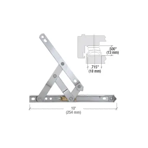CRL 430110 10" 4-Bar Standard Duty Stainless Steel Friction Hinge Pair