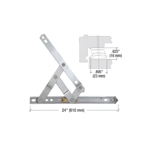 CRL 430224 24" 4-Bar Heavy-Duty Stainless Steel Friction Hinge Pair