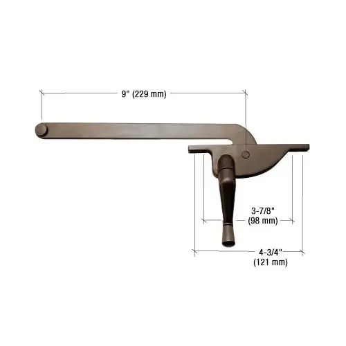 CRL 5009RHBRZ Bronze 9" Right Hand Teardrop Series Casement Window Operator