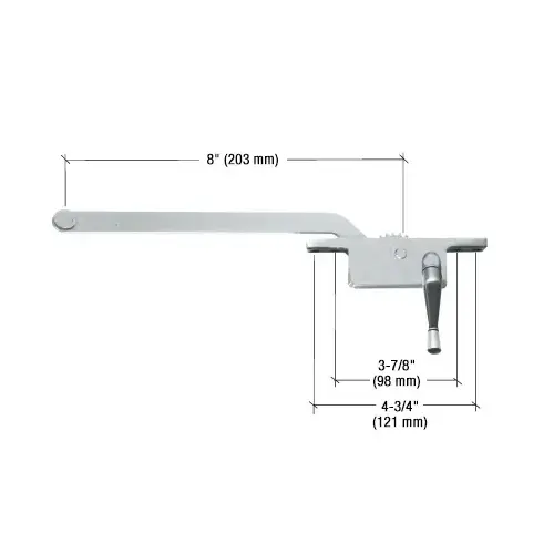 CRL 5258RHAL Aluminum 8" Right Hand Square Series Casement Window Operator