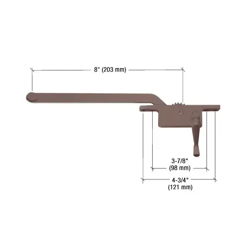 CRL 5258RHBRZ Bronze 8" Right Hand Square Series Casement Window Operator