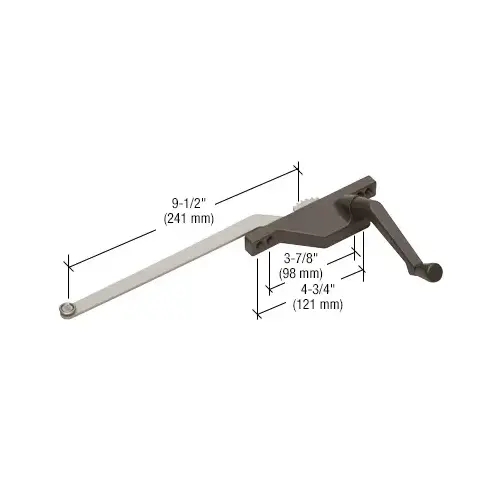 CRL EP23017 9-1/2" Arm Right Hand Bronze Casement Window Operator Face Mount