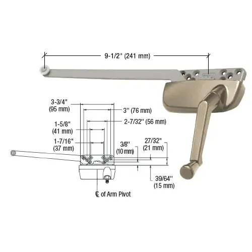CRL EP24185 Coppertone Right Hand Ellipse Style Casement Operator with 9-1/2" Single Arm