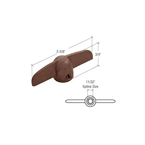 CRL H3805 Chestnut Bronze T-Crank Window Handle With 11/32" Spline Size for Truth