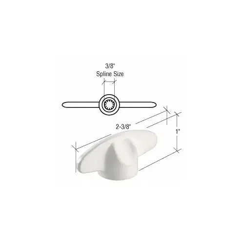 CRL H4097 White 3/8" Spline T-Crank Handles for Andersen Windows