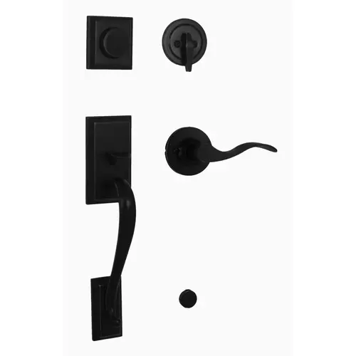 Weslock L2835-2X20020  Mercy Dummy Handle set with Left Hand New Haven Lever Matte Black Finish