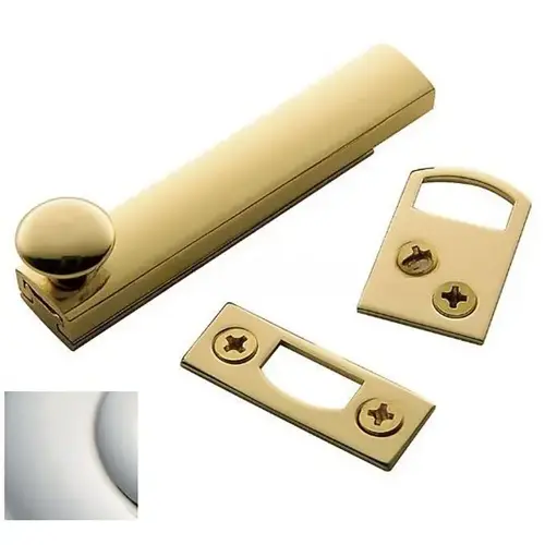 Baldwin 0322140 4" Surface Bolt Bright Nickel Finish