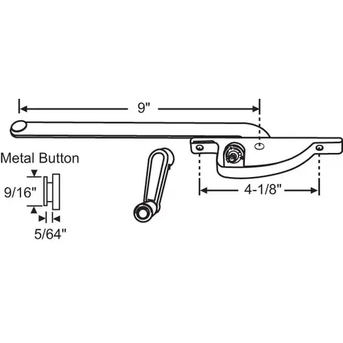 Brixwell 36-118 Casement Operator Assembly aluminum Handle Included