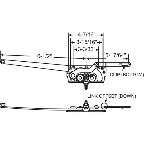 Brixwell 36-335 Dual Arm Casement Operator E-Gard Truth Left Hand