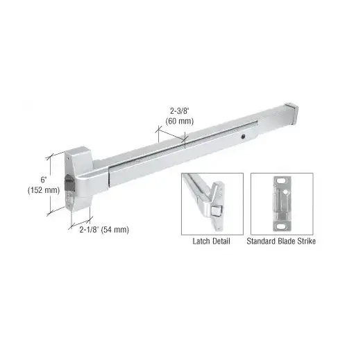 CRL DL950A Satin Anodized Touch Bar Rim Panic Exit Device