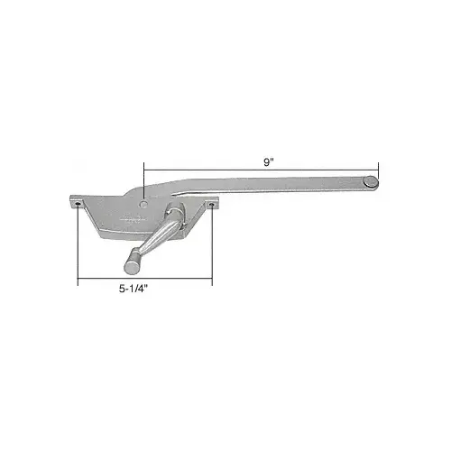 CRL WCM1420LH Left Hand Aluminum Casement Window Operator with 9" Arm for Fenestra Windows