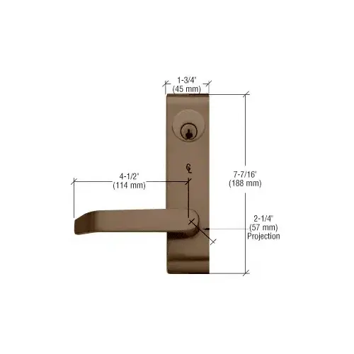 Jackson 8500LV02313 Locking Outside Trim With A Flat Lever Dark Bronze Finish