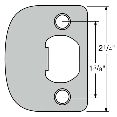 Kwikset 83796-15 Full Lip Strike Plate, 1/4" Round Corner, 2-1/4" High, 619/US15 Satin Nickel
