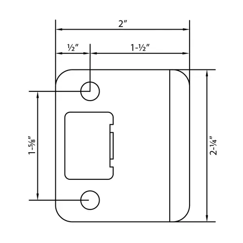 Stone Harbor Hardware 50115-15 2-1/4" x 1-1/2" (2" OAL) RC Extended Lip Strike - Satin Nickel