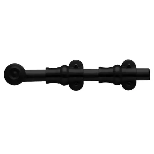 Baldwin 0380190 8" Ornamental Surface Bolt Flat Satin Black Finish