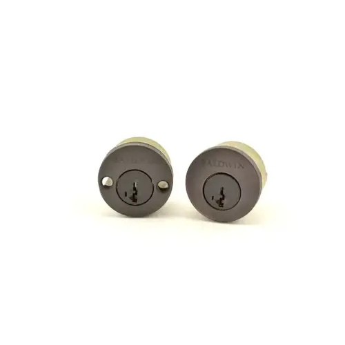 Baldwin Reserve 8BR0210007 Double Cylinder Deadbolt Cylinder Kwikset Smartkey with Housing and 4 Keys Dark Bronze Finish