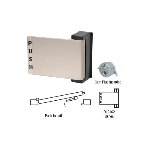 CRL DL2162BN Brushed Nickel Universal Push-Pull Paddle Handle - Push to Left
