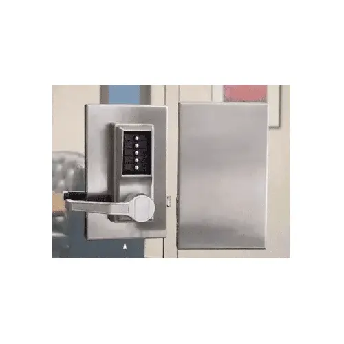 CRL DL610LCBS Brushed Stainless 6" x 10" LH Center Push Button Lock with Housing