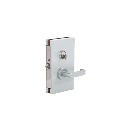 CRL DL611RSSC Satin Anodized 6" x 10" RHR Center Lock With Deadlatch in Storeroom Function