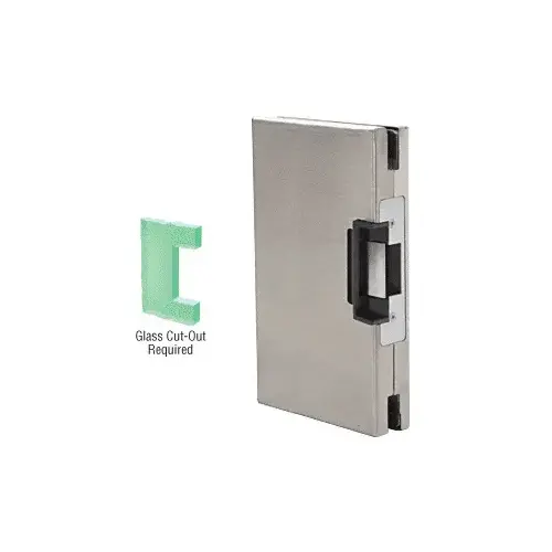 CRL DLEL610BS Brushed Stainless 6" x 10" LH/RHR Custom Center Lock Glass Keeper With Deadlatch Electric Strike