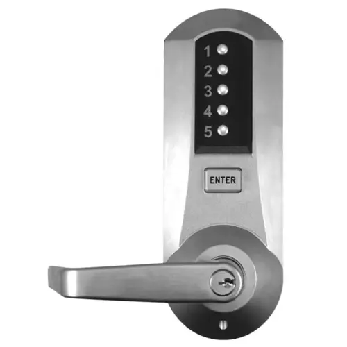 Simplex 5021CWL26D Mechanical Pushbutton Cylindrical Lock with 2-3/4" Backset, Corbin Prep and Winston Lever Satin Chrome Finish