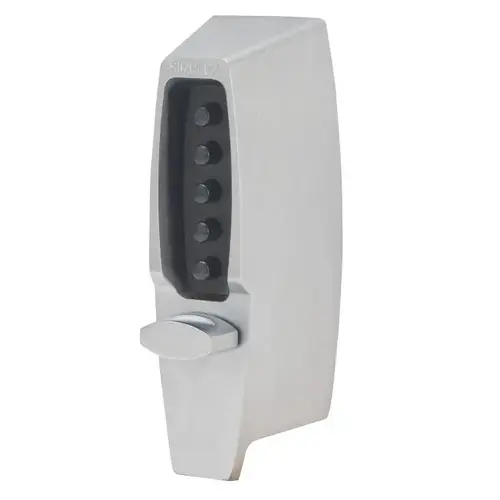 Simplex 710826D Mechanical Pushbutton Auxiliary Lock with Thumbturn, 1" Deadbolt and 2-3/8" Backset Satin Chrome Finish