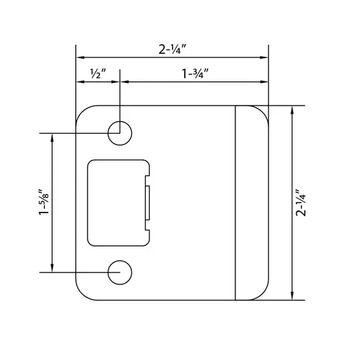 Stone Harbor Hardware 50175-5 2-1/4" x 1-3/4" (2-1/4" OAL) RC Extended Lip Strike - Antique Brass