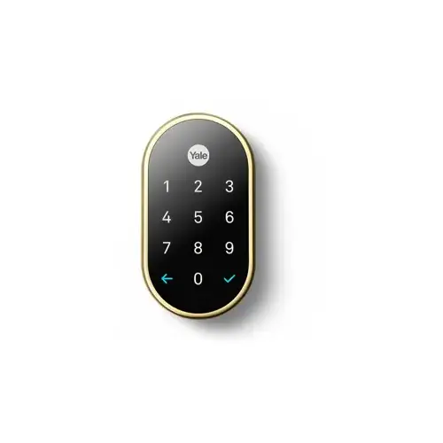 Yale Real Living YRD540WV605 Standalone Nest x Yale Weave Lock Bright Brass Finish