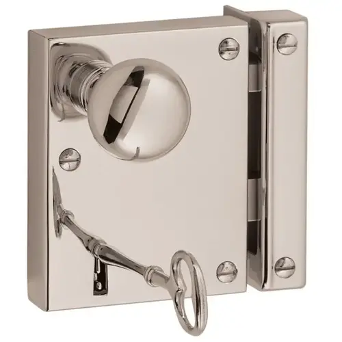 Baldwin 5604055R Right Hand Small Vertical Entry Rim Lock Lifetime Bright Nickel Finish