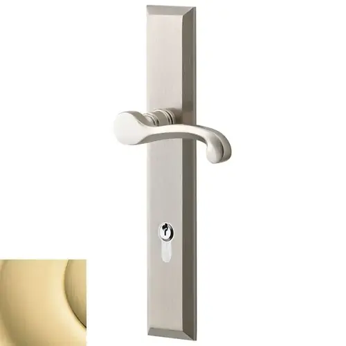 Baldwin MP004031ACT4X Concord Multi Point Trim Keyed Entry with Turn Knob Configuration 4 Minus Lever Unlacquered Brass Finish