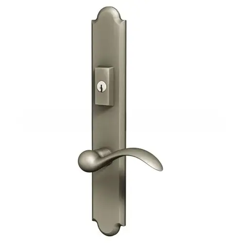 Baldwin MP016056ACT2X Boulder Multi Point Trim Keyed Entry with Turn Knob Configuration 2 Minus Lever Lifetime Satin Nickel Finish