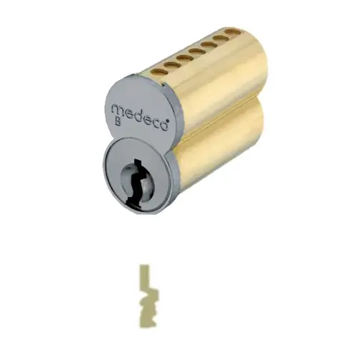 Medeco Security Locks 337B01026ATCS 7 Pin Uncombinated Small Format Interchangeable Core with TC Keyway and Clip Retainer Satin Chrome Finish