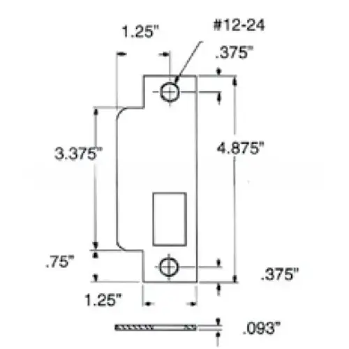 Baldwin 6041050R Right Hand ASA Strike For 2-3/4" Backset Latch Only Antique Brass Finish