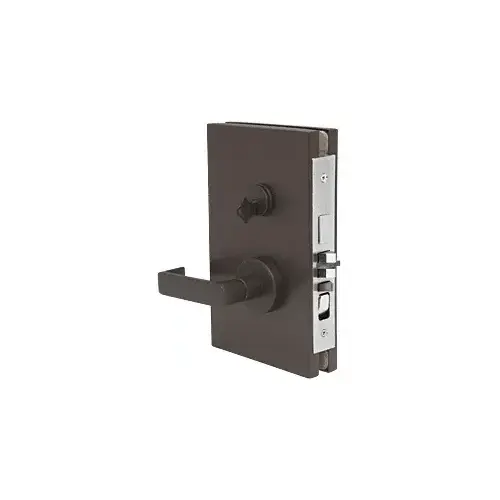 CRL DL611LEDU Dark Bronze 6" x 10" LHR Center Lock With Deadlatch in Entrance Lock Function